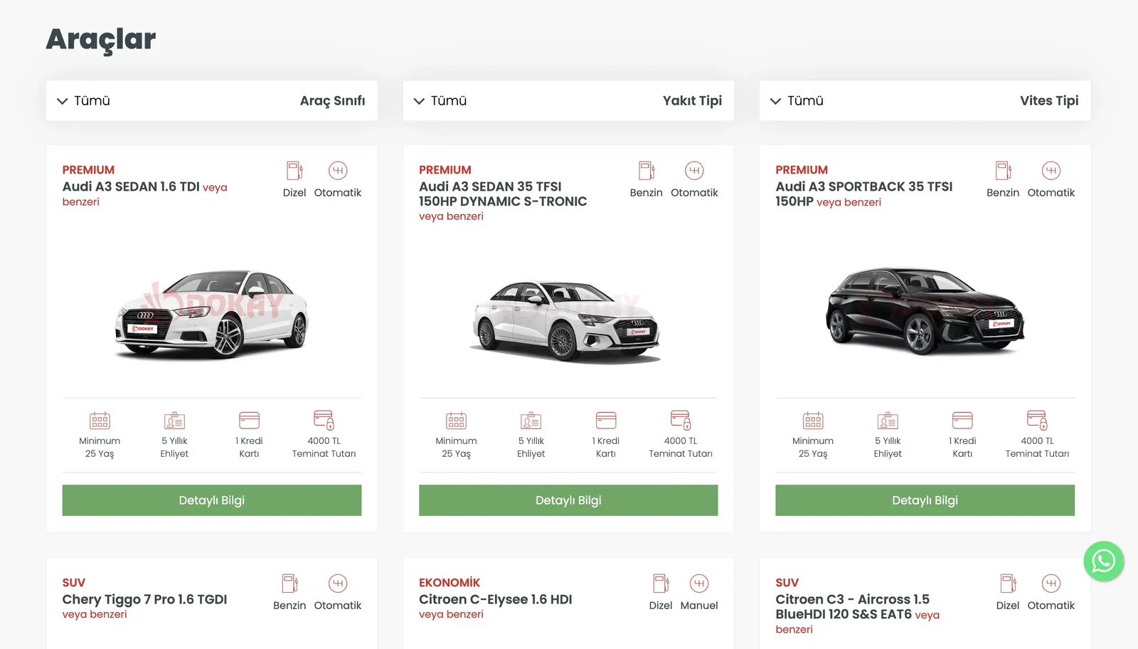 Geniş Araç Seçenekleriyle Seyahat Özgürlüğü