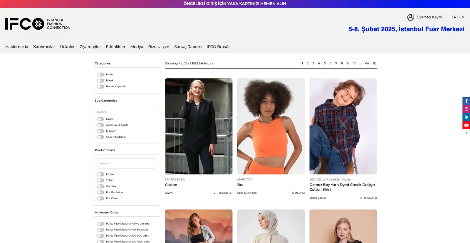 Fuardaki Ürünlere Hızlı Erişim